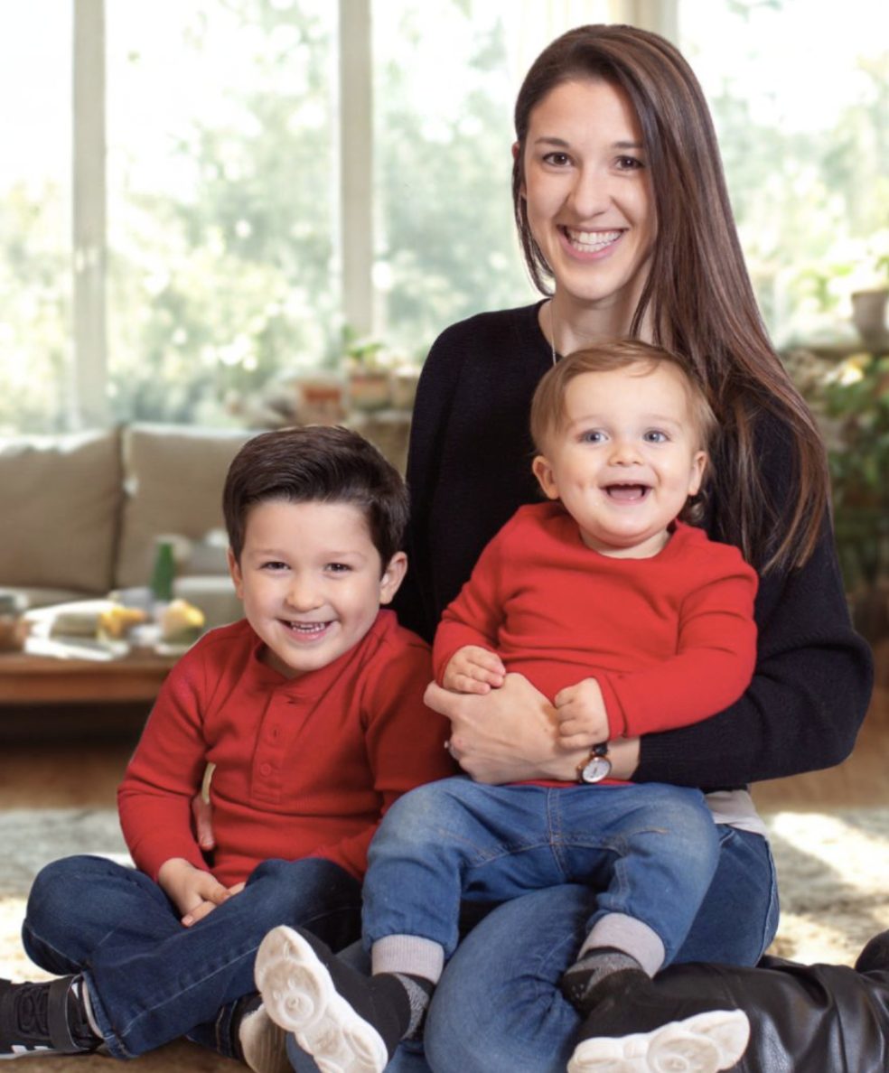 Sarah with her two boys